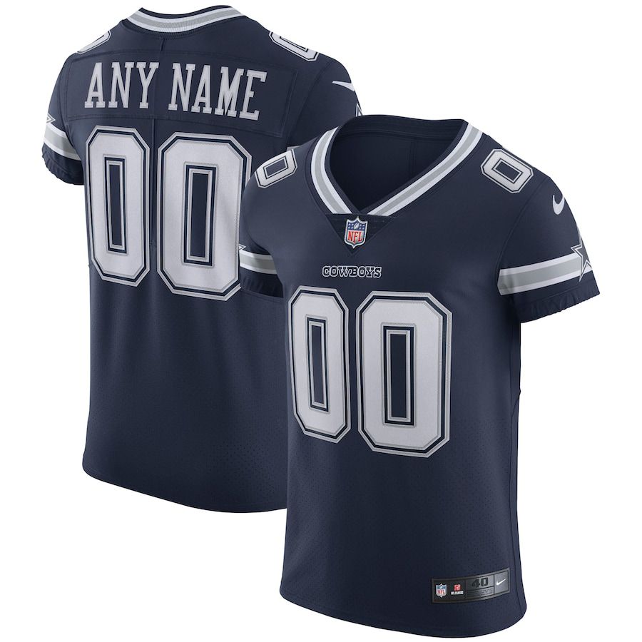 Men Dallas Cowboys Nike Navy Vapor Elite Custom NFL Jersey->customized nfl jersey->Custom Jersey